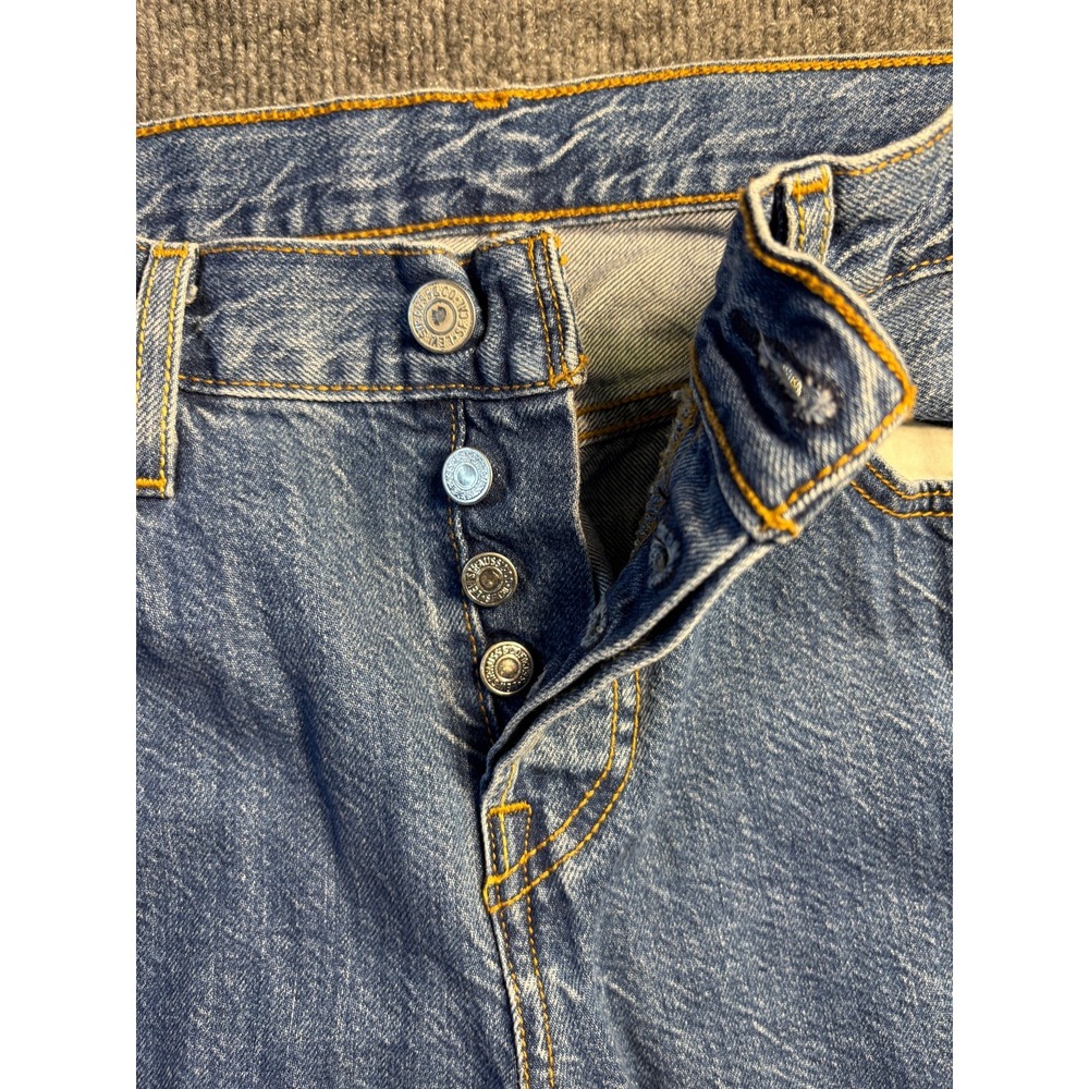 Levis‎ Jeans Womens 27x32 Blue Denim Red Tab Straight Leg Low Waist Button Fly - Picture 5 of 11